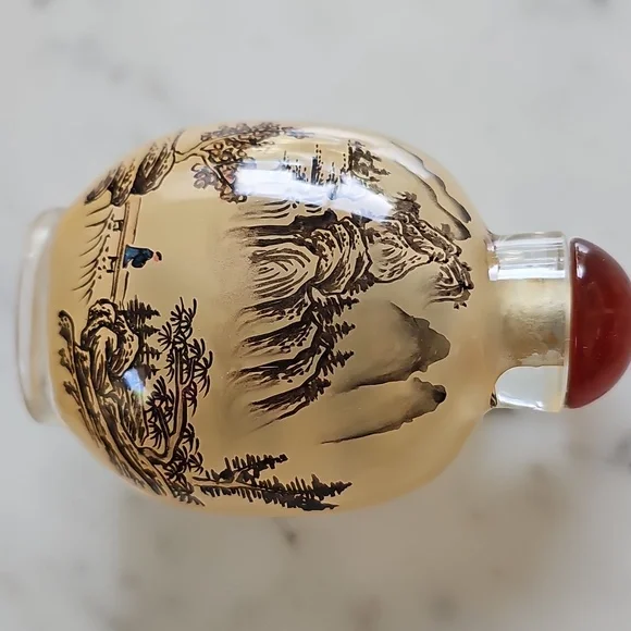 Vintage Chinese Reverse Painted Glass Snuff Bottle - Picture 8 of 12